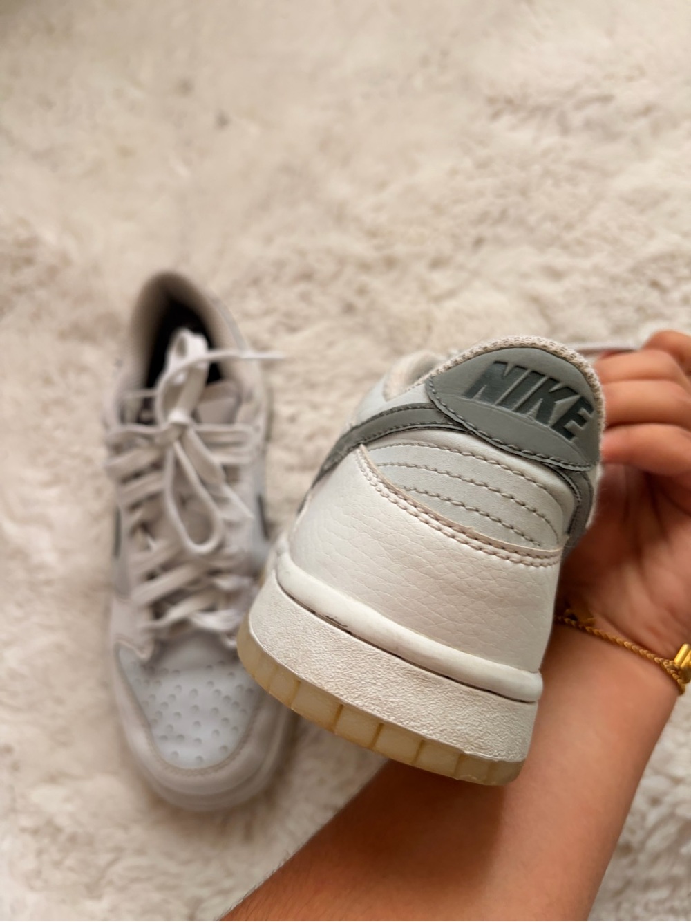 Nike Dunk Low - White & Gray Sneakers - Picture 8 of 11